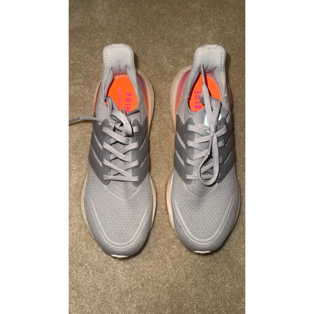 Adidas Ultraboost 21 "Grey/Screaming Orange" - Womens Size 8 FY0397